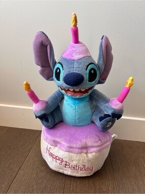 Disney parks stitch light up birthday cake plush